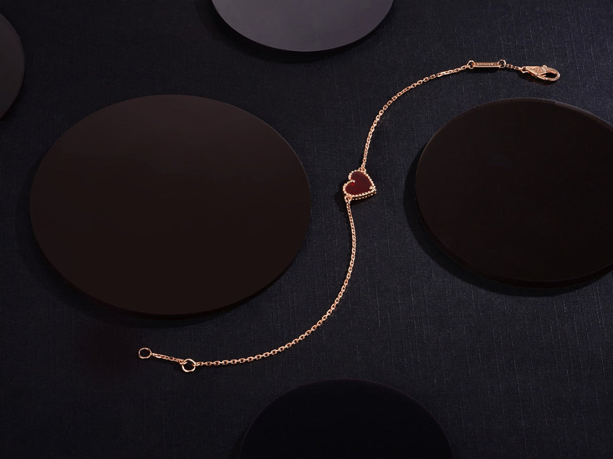 [Elowen Schmuck] ARMBAND HERZ KARNEOL ROSÉGOLD