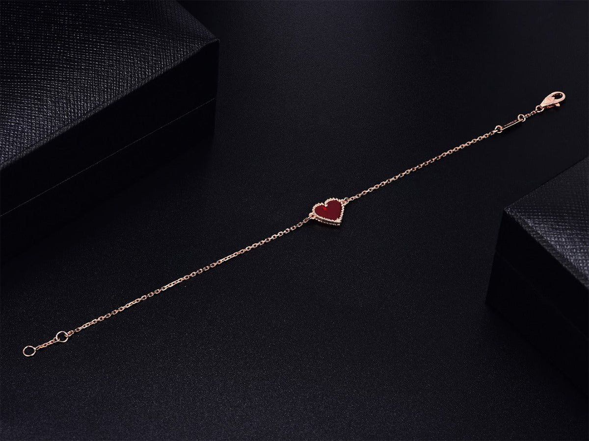[Elowen Schmuck] ARMBAND HERZ KARNEOL ROSÉGOLD