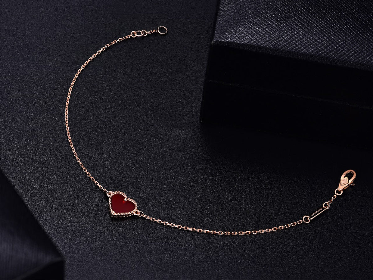 [Elowen Schmuck] ARMBAND HERZ KARNEOL ROSÉGOLD