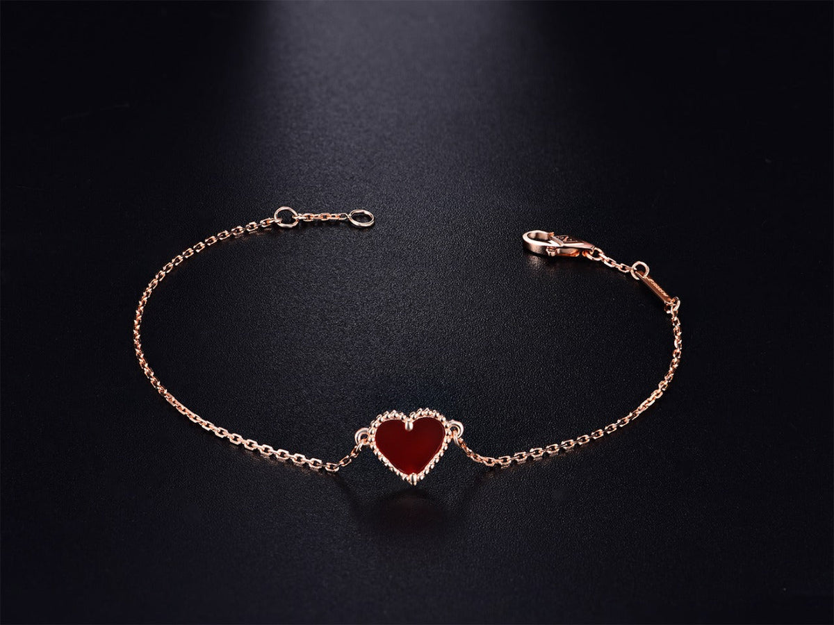 [Elowen Schmuck] ARMBAND HERZ KARNEOL ROSÉGOLD