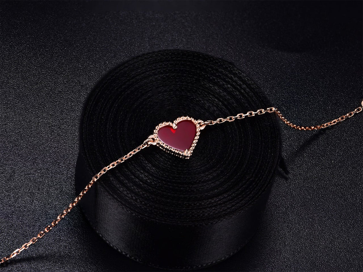 [Elowen Schmuck] ARMBAND HERZ KARNEOL ROSÉGOLD
