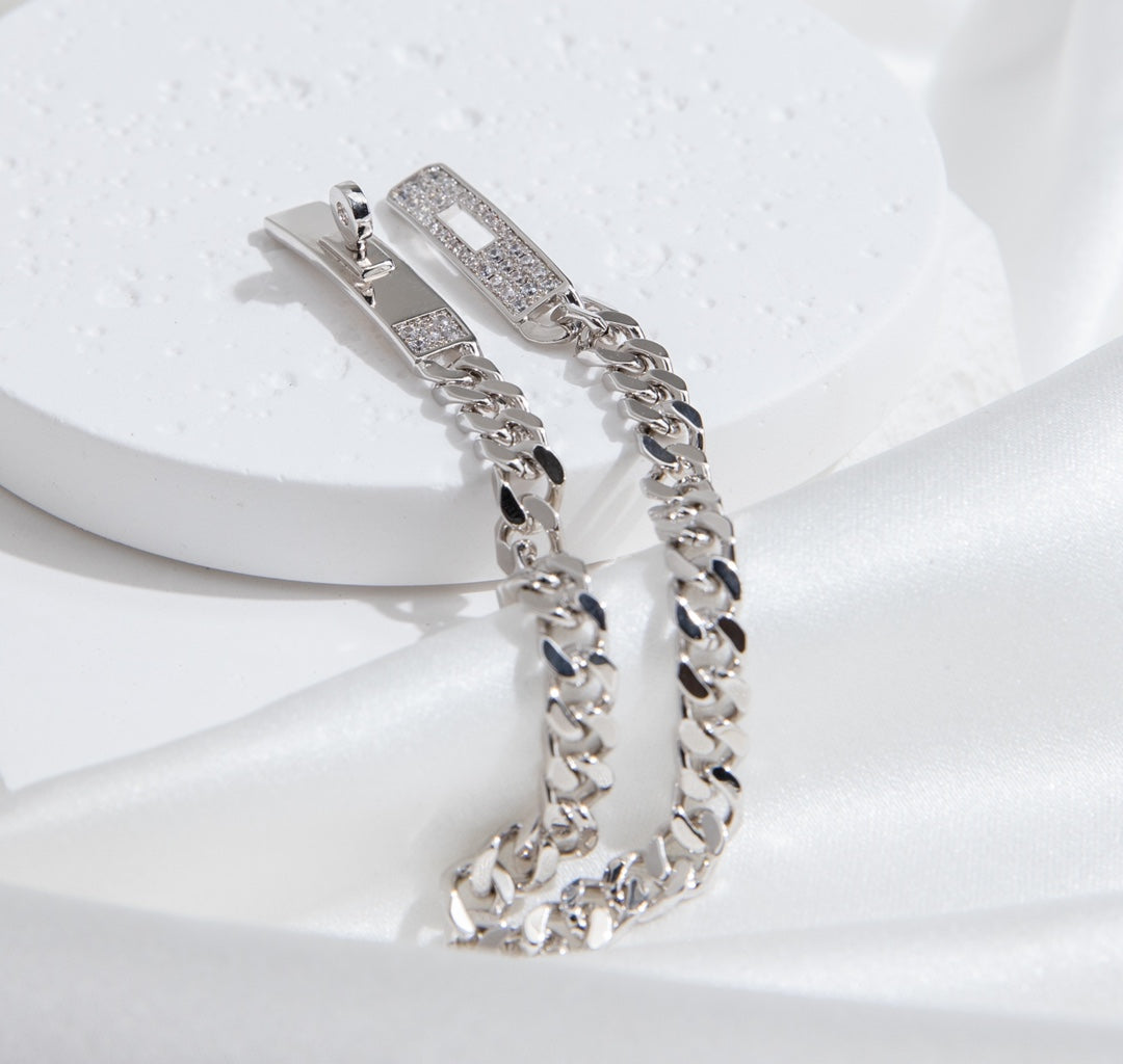 [Elowen jewelsry ]KELLY CHAIN SILVER DIAMOND BRACELET