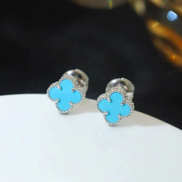 [Elowen Schmuck] CLOVER MINI 9,5 MM ONYX-STECKER OHRRINGE SILBER