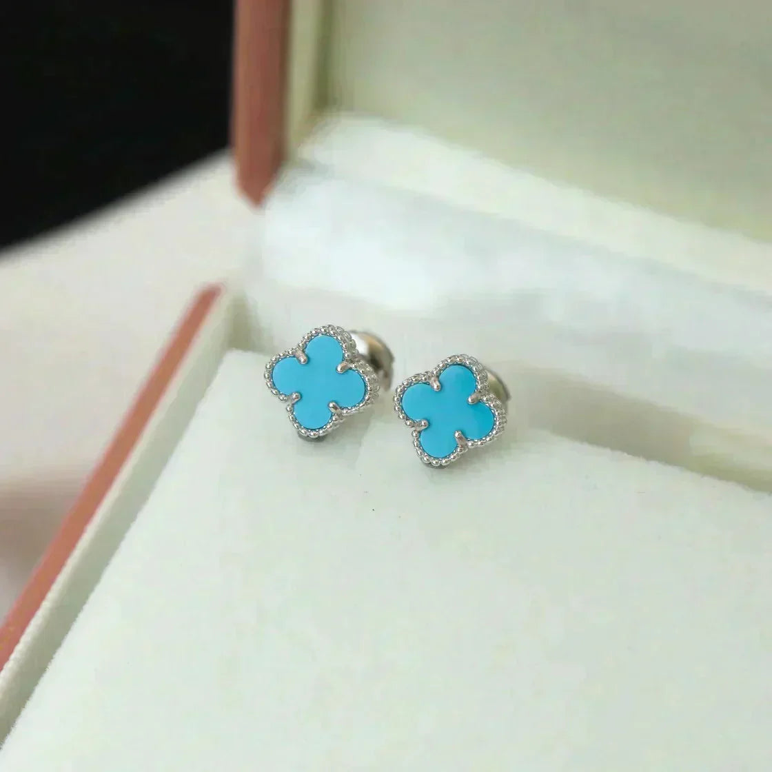 [Elowen Schmuck] CLOVER MINI 9,5 MM ONYX-STECKER OHRRINGE SILBER