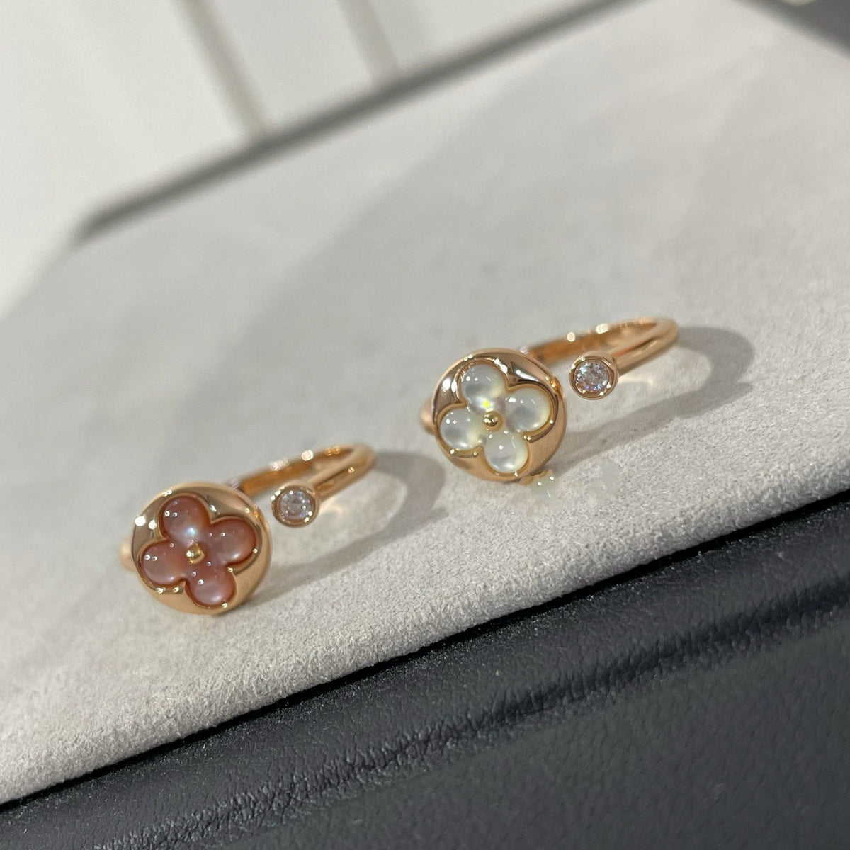 [Elowen jewelsry ]SUN 1 DIAMANT RING MIT ROSA PERLMUTT