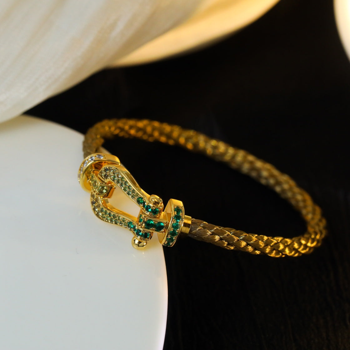 [Elowen jewelsry ]FORCE 10 GOLD GREEN DIAMOND PAVED