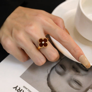 [Elowen jewelsry ]CLOVER CARNELIAN RING ROSE GOLD DIAMOND