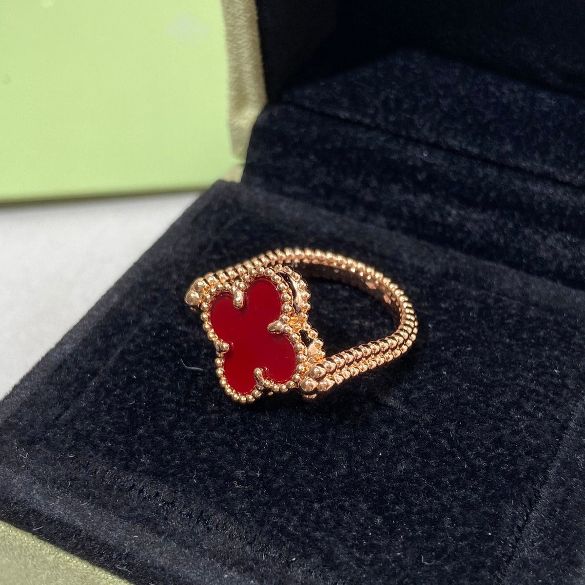 [Elowen jewelsry ]CLOVER RIVERSIBLE PINK GOLD RING