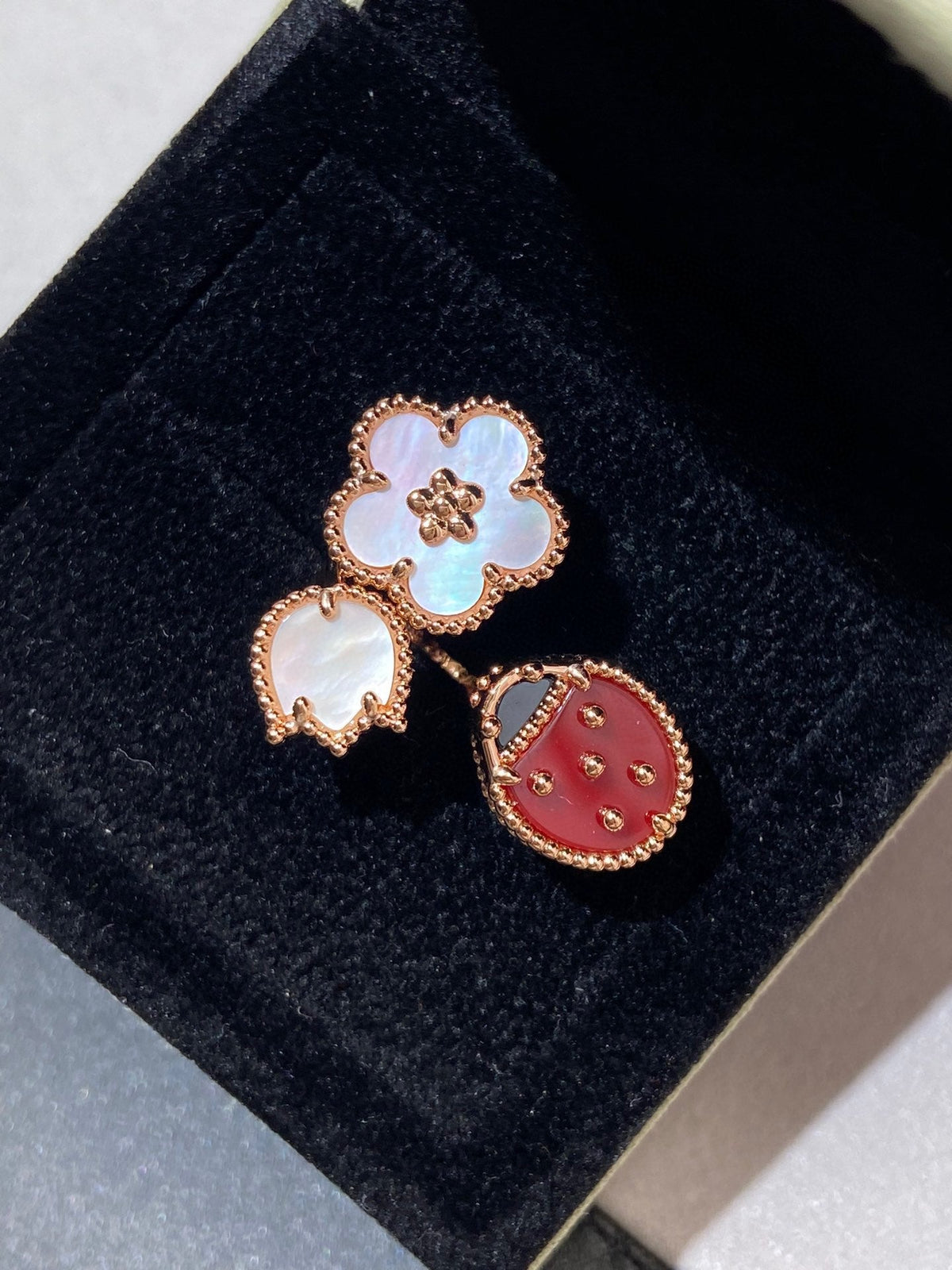 [Elowen jewelsry ]LUCKY 3 MOTIF ROSE GOLD RING