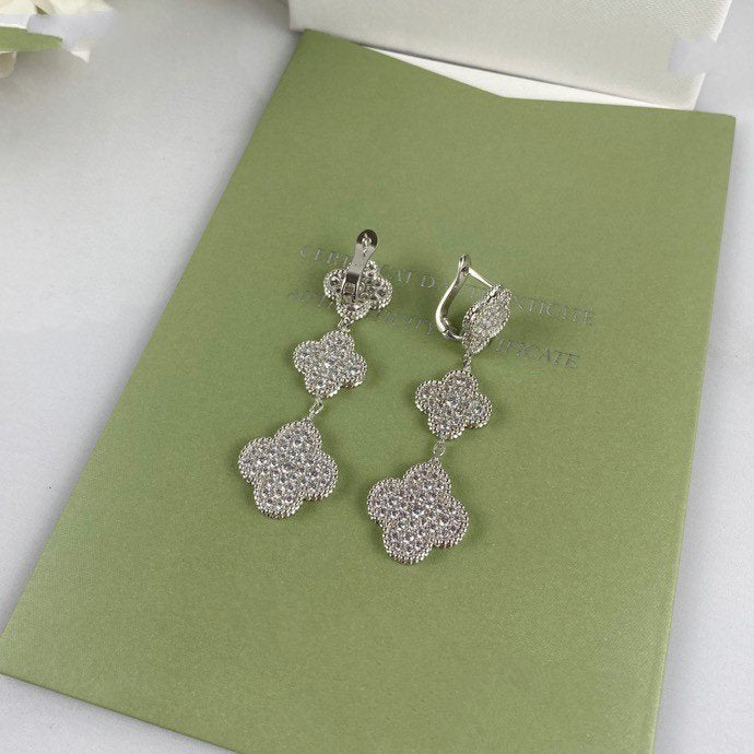 [Elowen Schmuck] CLOVER 3-MOTIV DIAMANT-SILBER-HÄNGE OHRRINGE