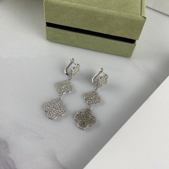 [Elowen Schmuck] CLOVER 3-MOTIV DIAMANT-SILBER-HÄNGE OHRRINGE