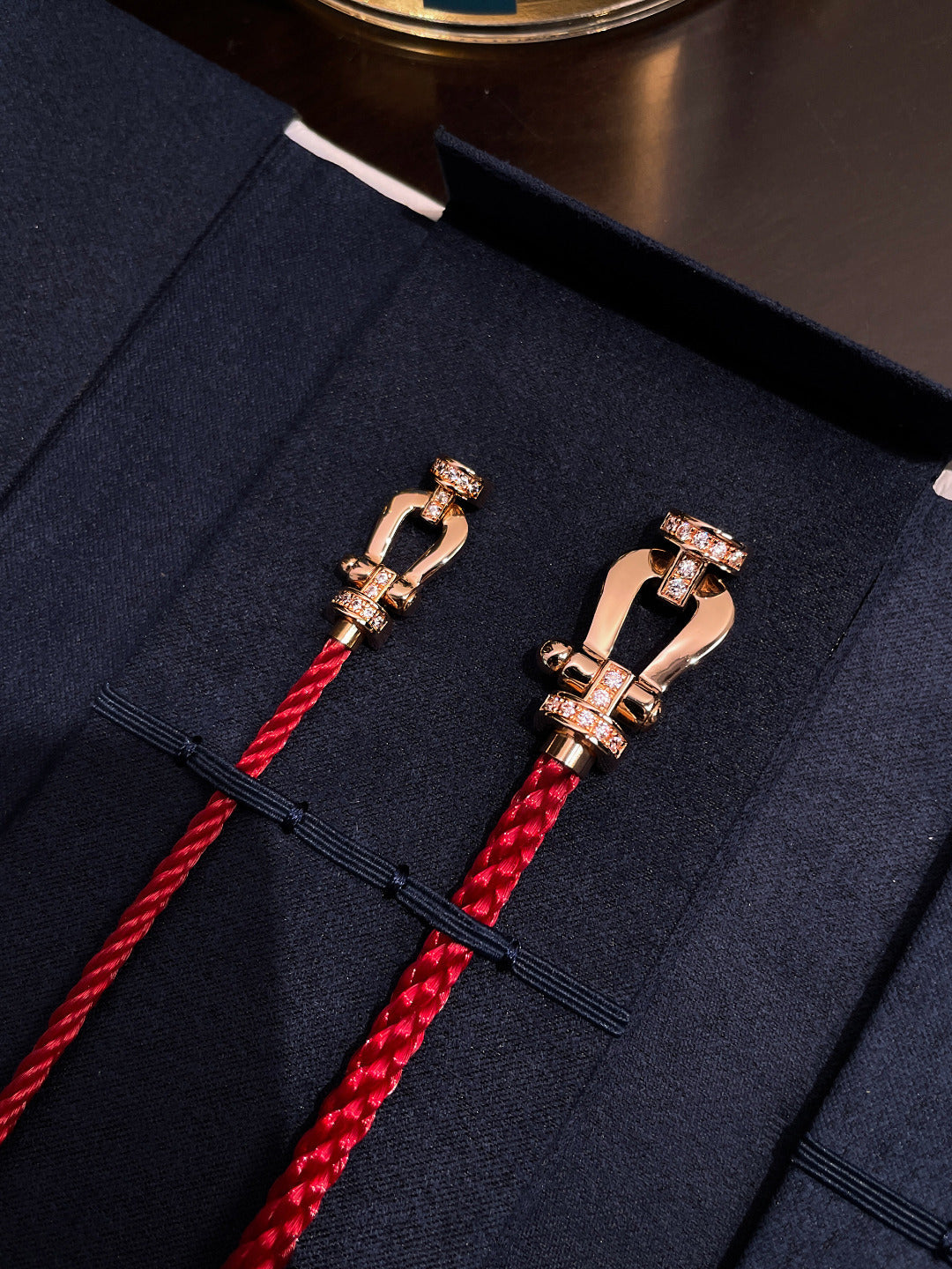 [Elowen jewelsry ]FORCE 10 HALF DIAMOND PINK GOLD RED CORDERI LARGE AND MEDIUM MODEL