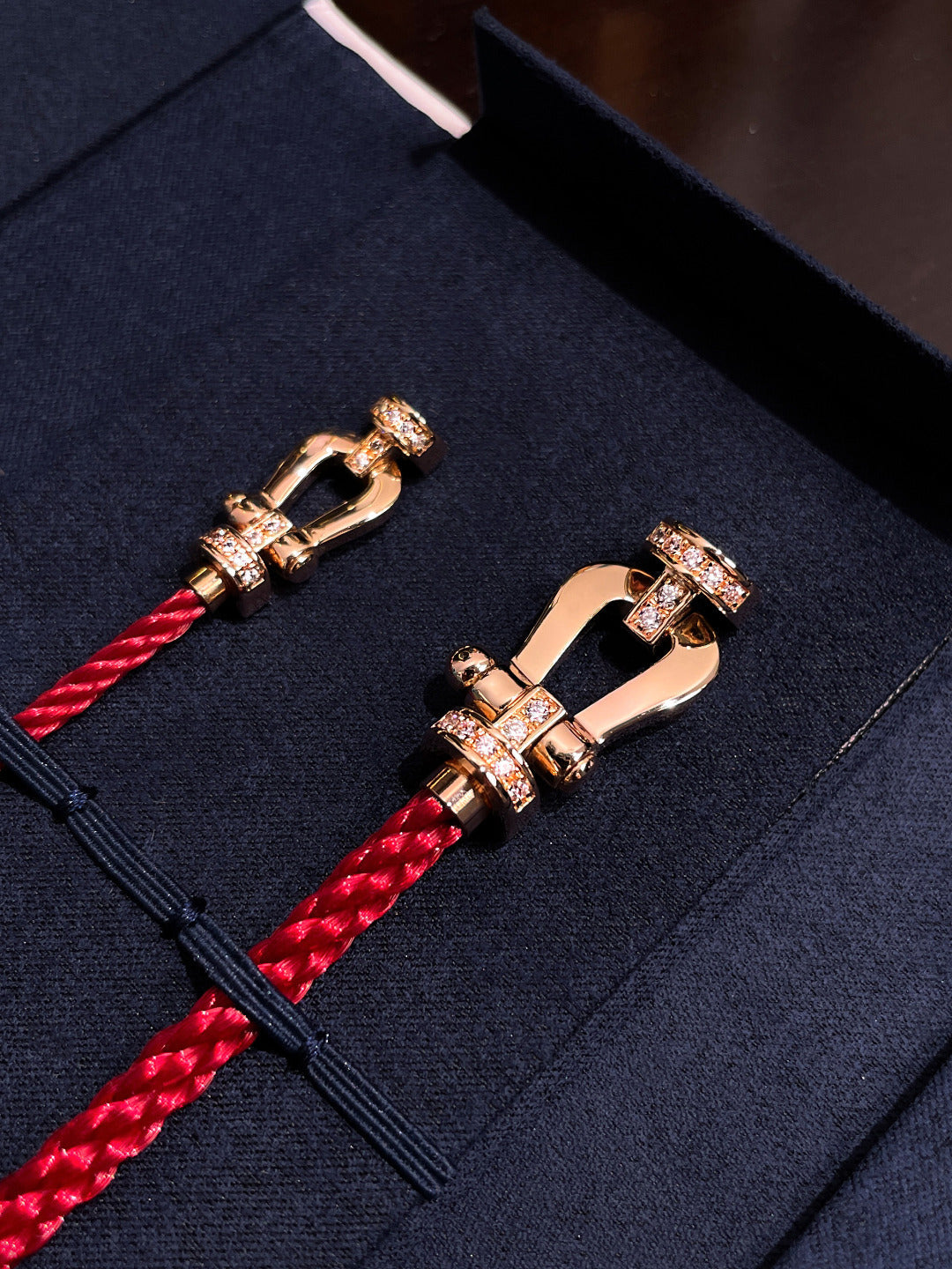 [Elowen jewelsry ]FORCE 10 HALF DIAMOND PINK GOLD RED CORDERI LARGE AND MEDIUM MODEL