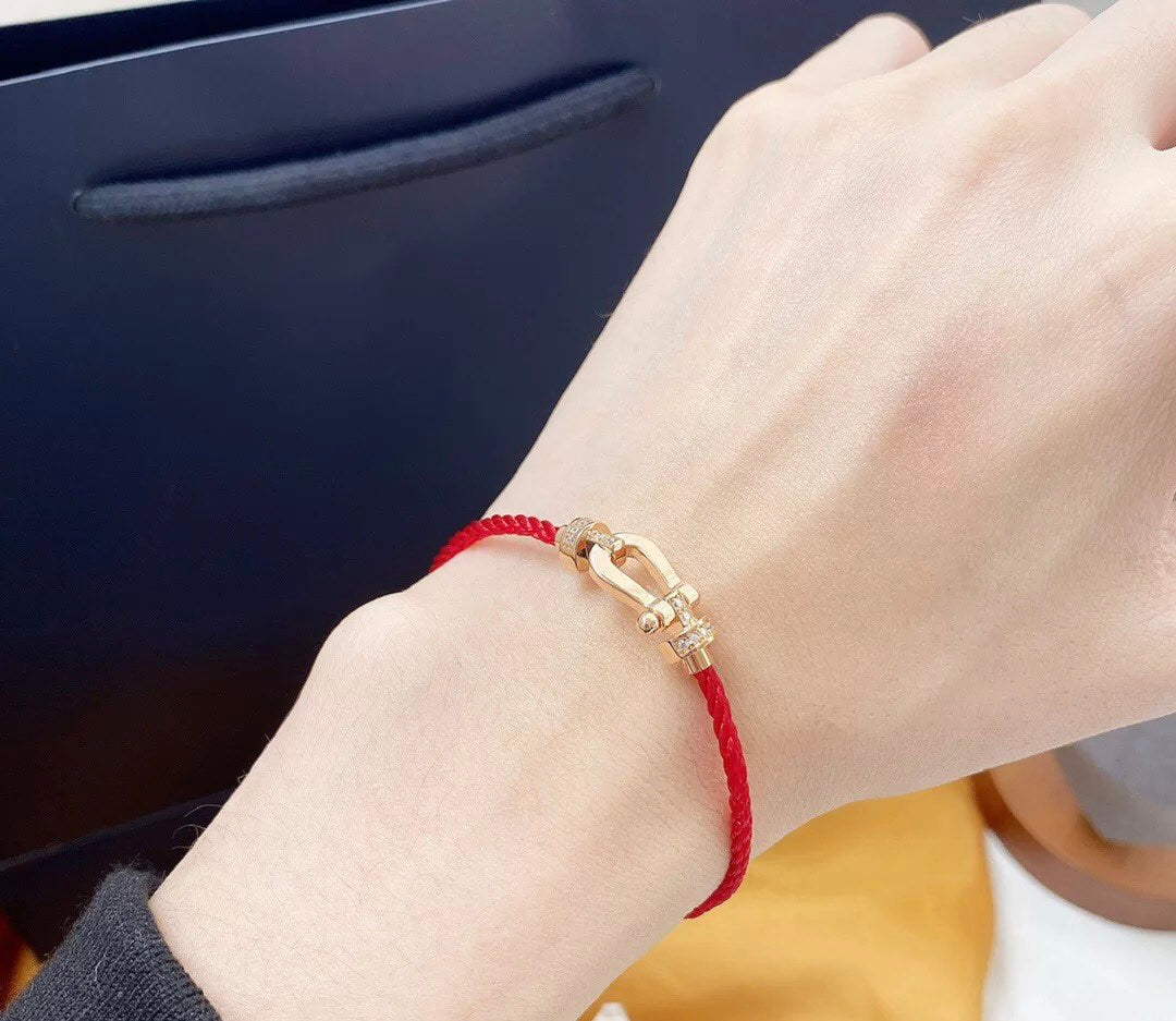 [Elowen jewelsry ]FORCE 10 HALF DIAMOND PINK GOLD RED CORDERI LARGE AND MEDIUM MODEL