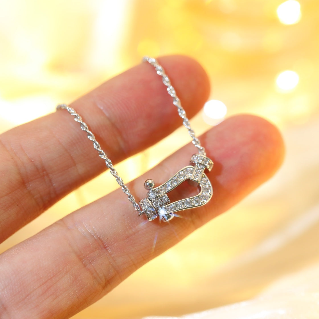 [Elowen jewelsry ]FORCE 10 DIAMOND SILVER NECKLACE MINI MODEL