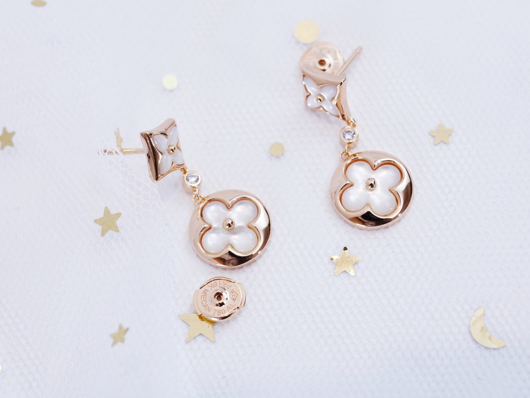 [Elowen jewelsry ]STAR AND SUN PINK GOLD MOP DROP EARRINGS