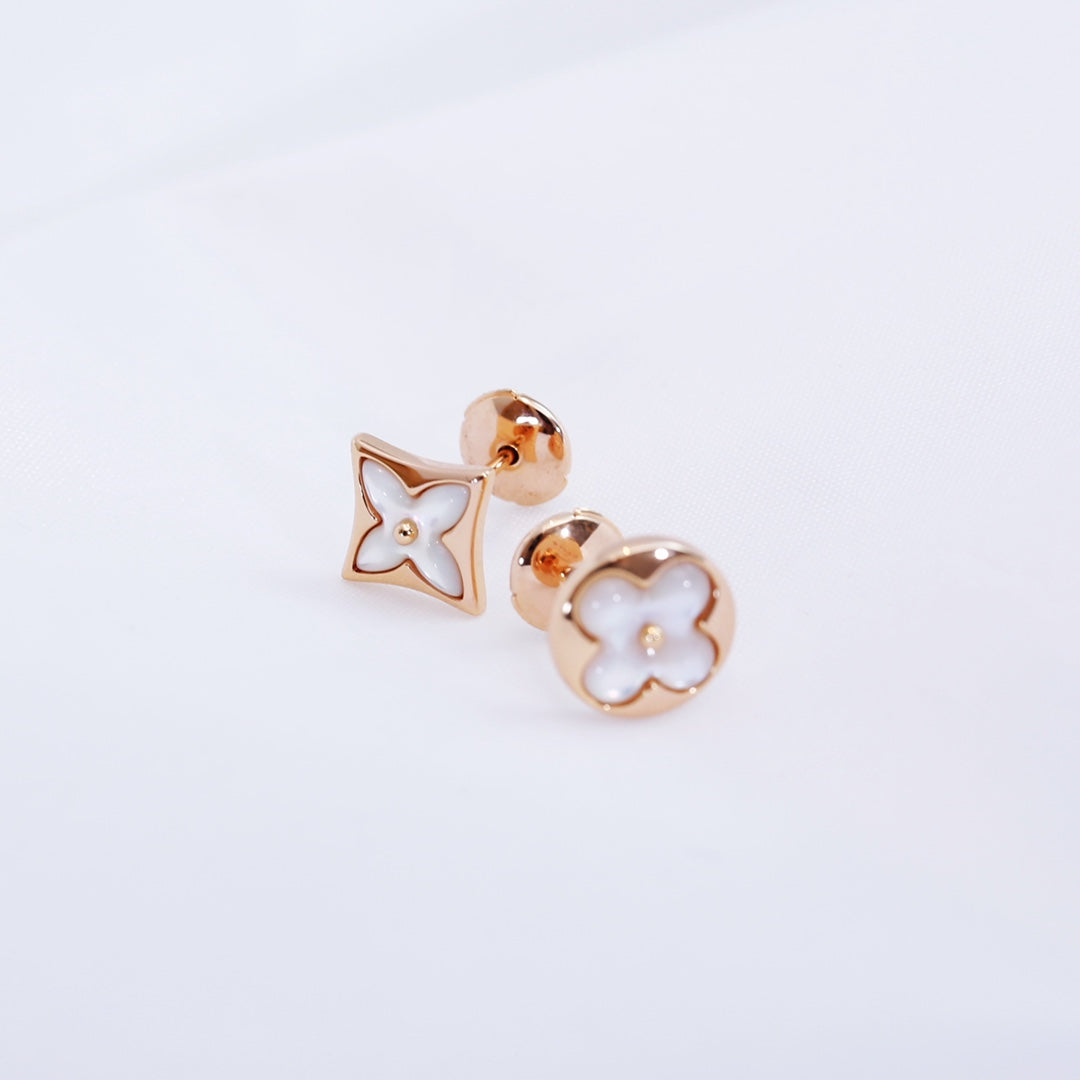 [Elowen jewelsry ]STAR AND SUN PINK GOLD MOP STUD EARRINGS