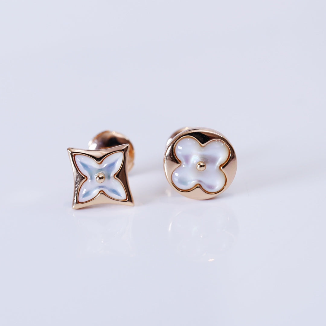 [Elowen jewelsry ]STERN UND SONNE ROSÉGOLD PERLMUTT OHRSTECKER