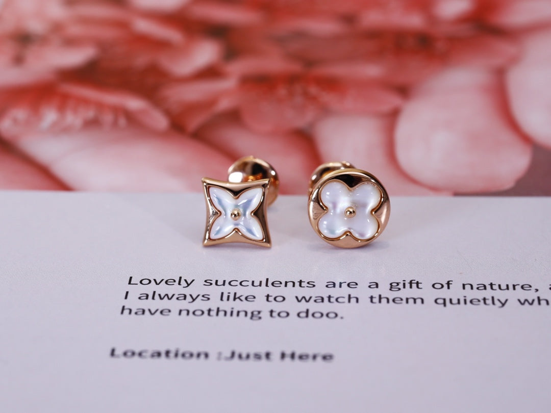 [Elowen jewelsry ]STERN UND SONNE ROSÉGOLD PERLMUTT OHRSTECKER