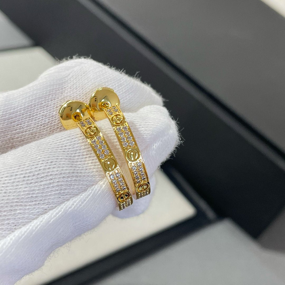 [Elowen Schmuck] LOVE DIAMANT GOLD CREOLEN