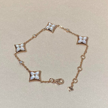 [Elowen jewelsry ]STERN 4 MOTIV PERLMUTT DIAMANT ROSÉGOLD ARMBAND