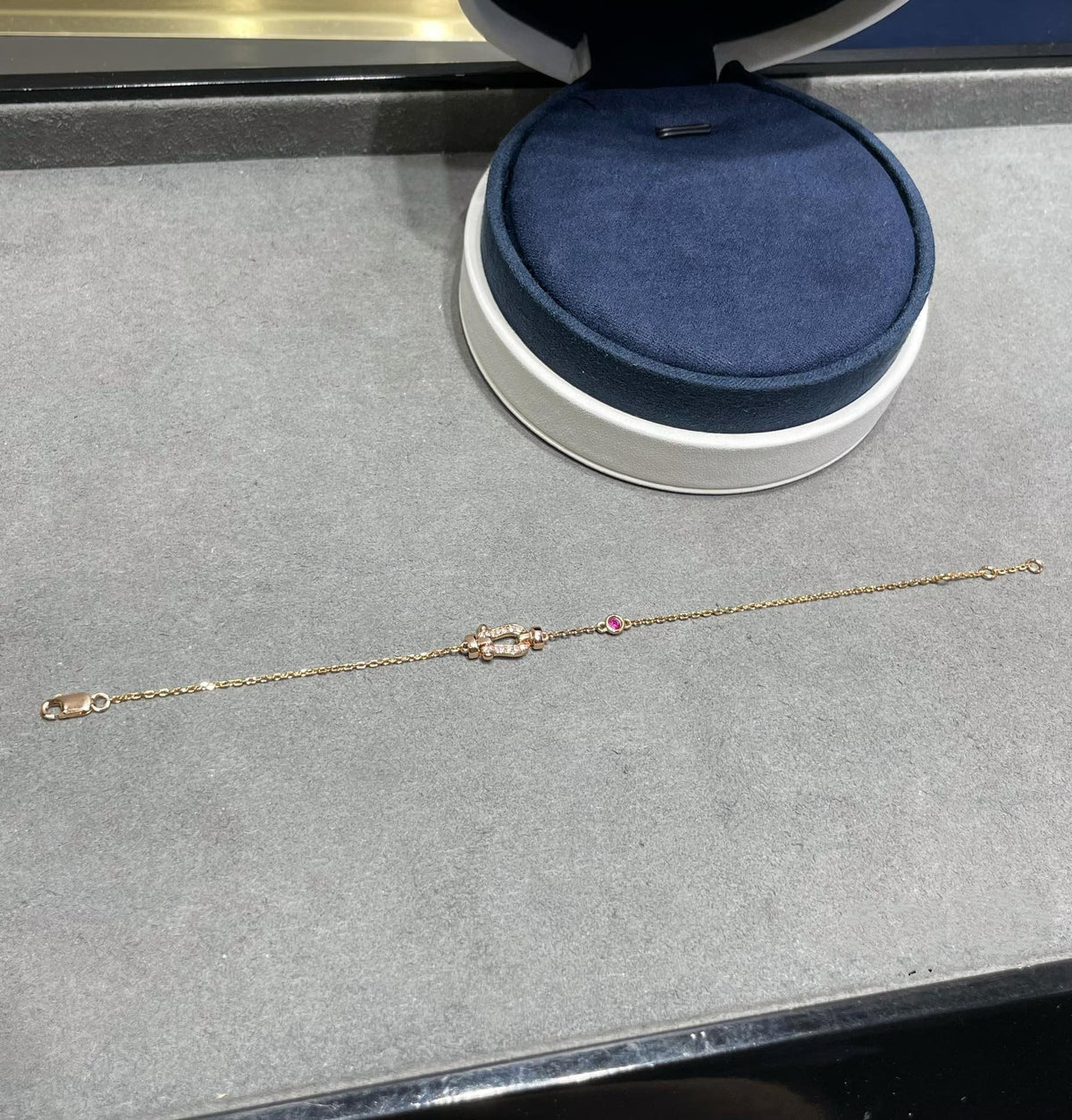 [Elowen jewelsry ]FORCE 10 DIAMOND CHAIN LINK PINK GOLD BRACELET