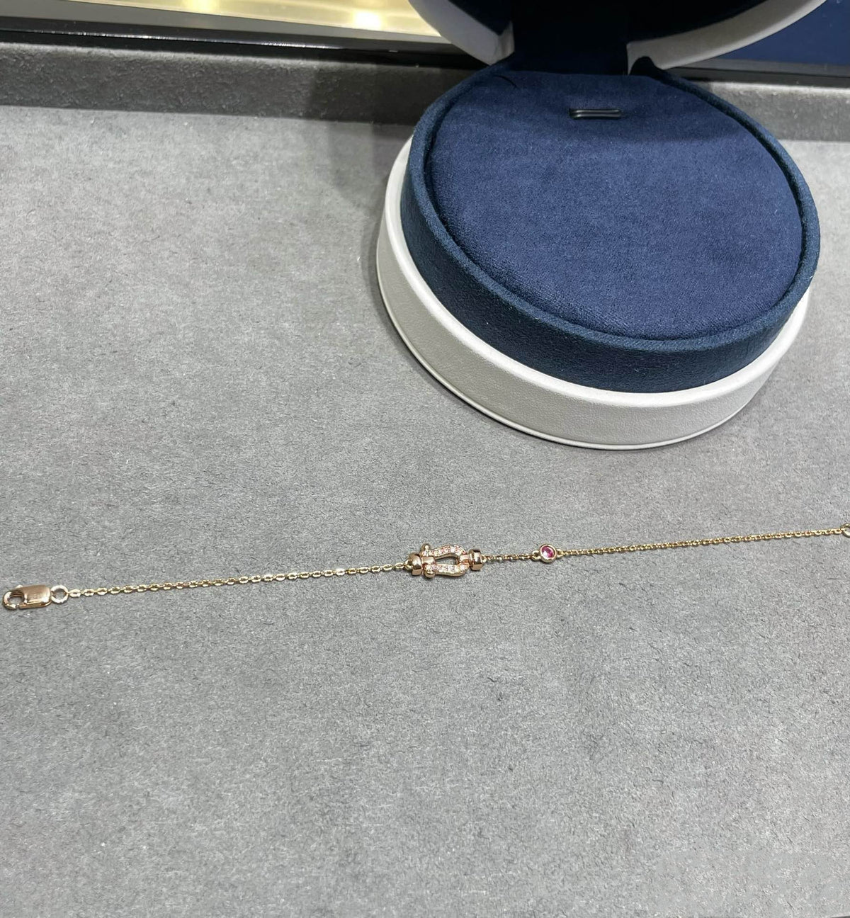 [Elowen jewelsry ]FORCE 10 DIAMOND CHAIN LINK PINK GOLD BRACELET
