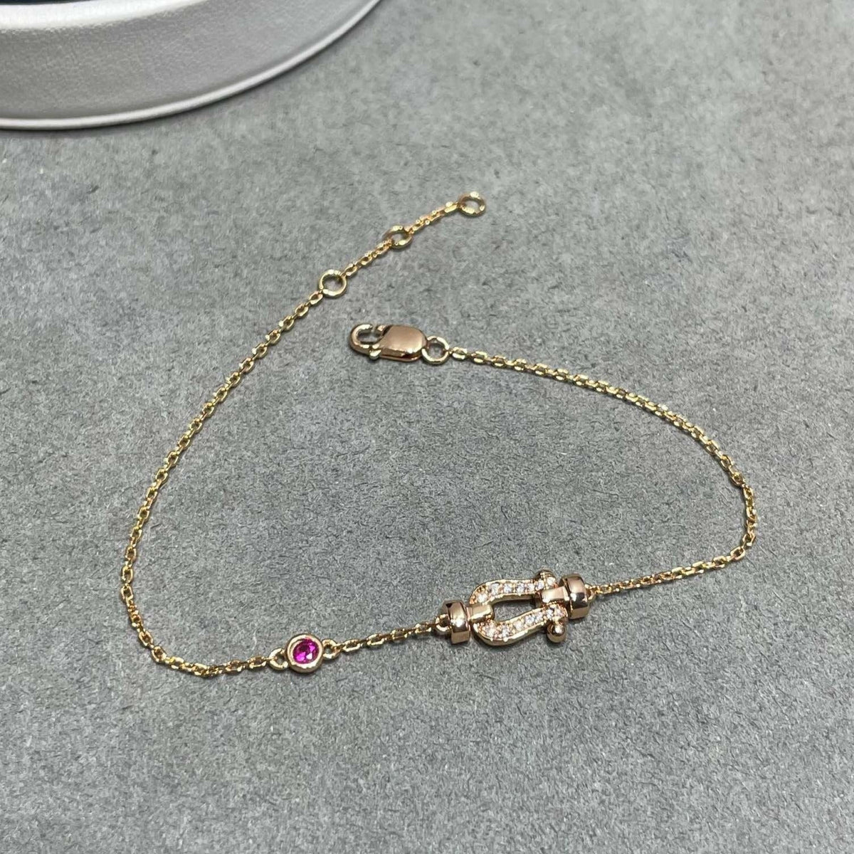 [Elowen jewelsry ]FORCE 10 DIAMOND CHAIN LINK PINK GOLD BRACELET
