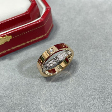 [Elowen jewelsry ]LOVE ピンクゴールド シルバー ダイヤモンド ダブルリング