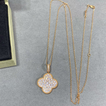 [Elowen jewelsry ]CLOVER 25MM LARGE PEDANT DIAMOND PAVED LONG NECKLACE
