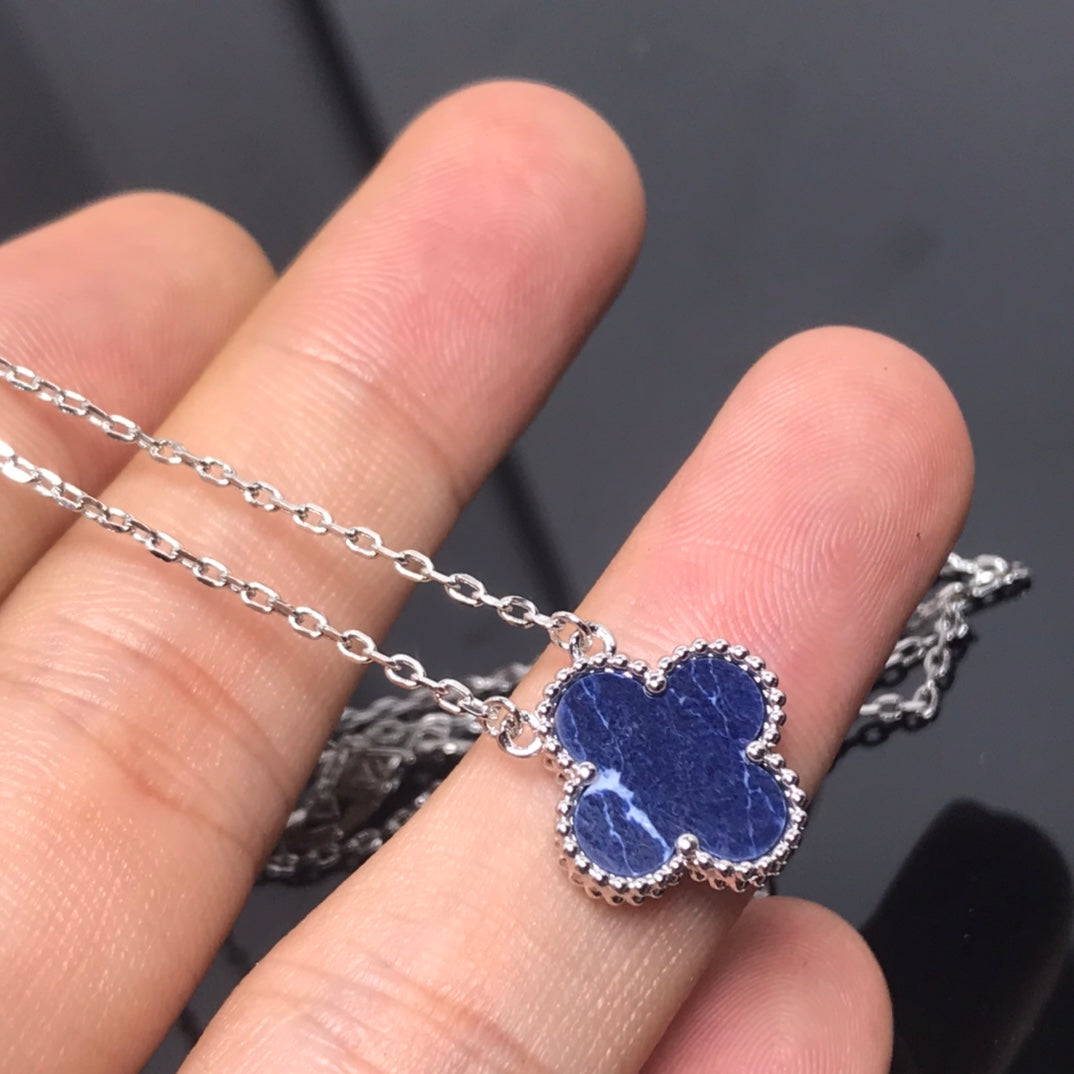 [Elowen jewelsry ]CLOVER PIETERSITE SILVER LONG NECKLACE