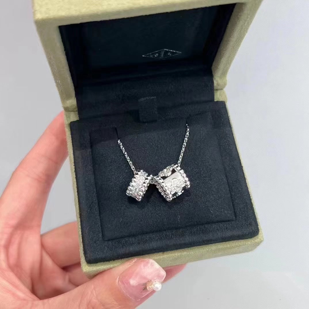 [Elowen Schmuck] PERLEE DOPPELANHÄNGER SILBER DIAMANT HALSKETTE