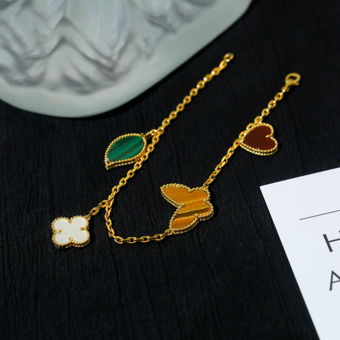 [Elowen jewelsry ]LUCKY SPRING 5 MOTIF GOLD BRACELET