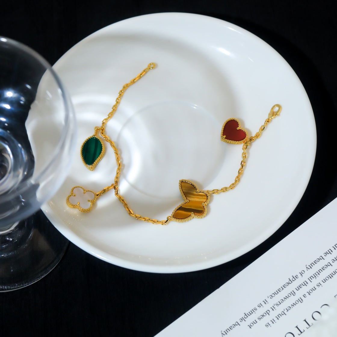 [Elowen jewelsry ]LUCKY SPRING 5 MOTIF GOLD BRACELET