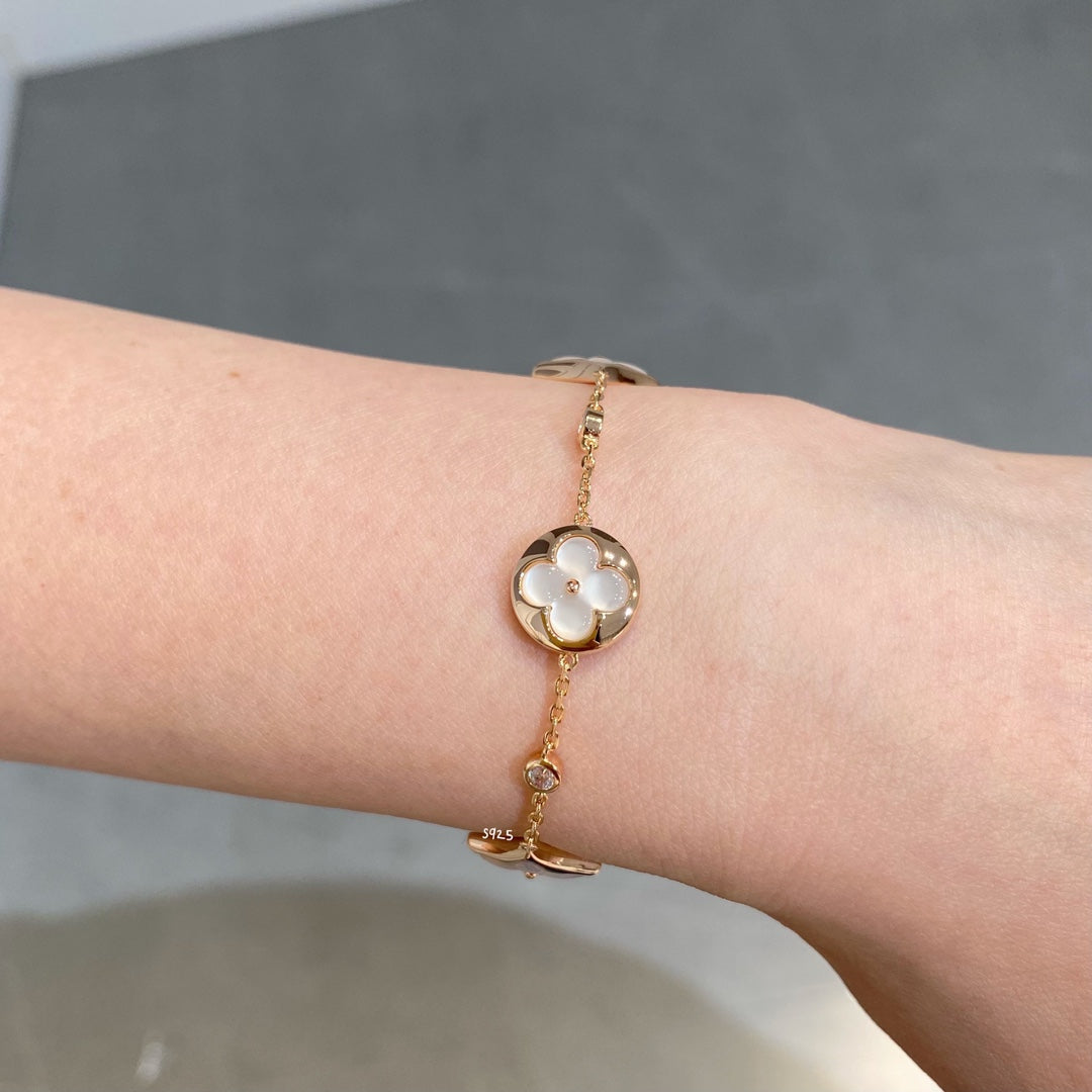 [Elowen jewelsry ]スター＆サン 4モチーフ ホワイトMOP ピンクゴールド ブレスレット