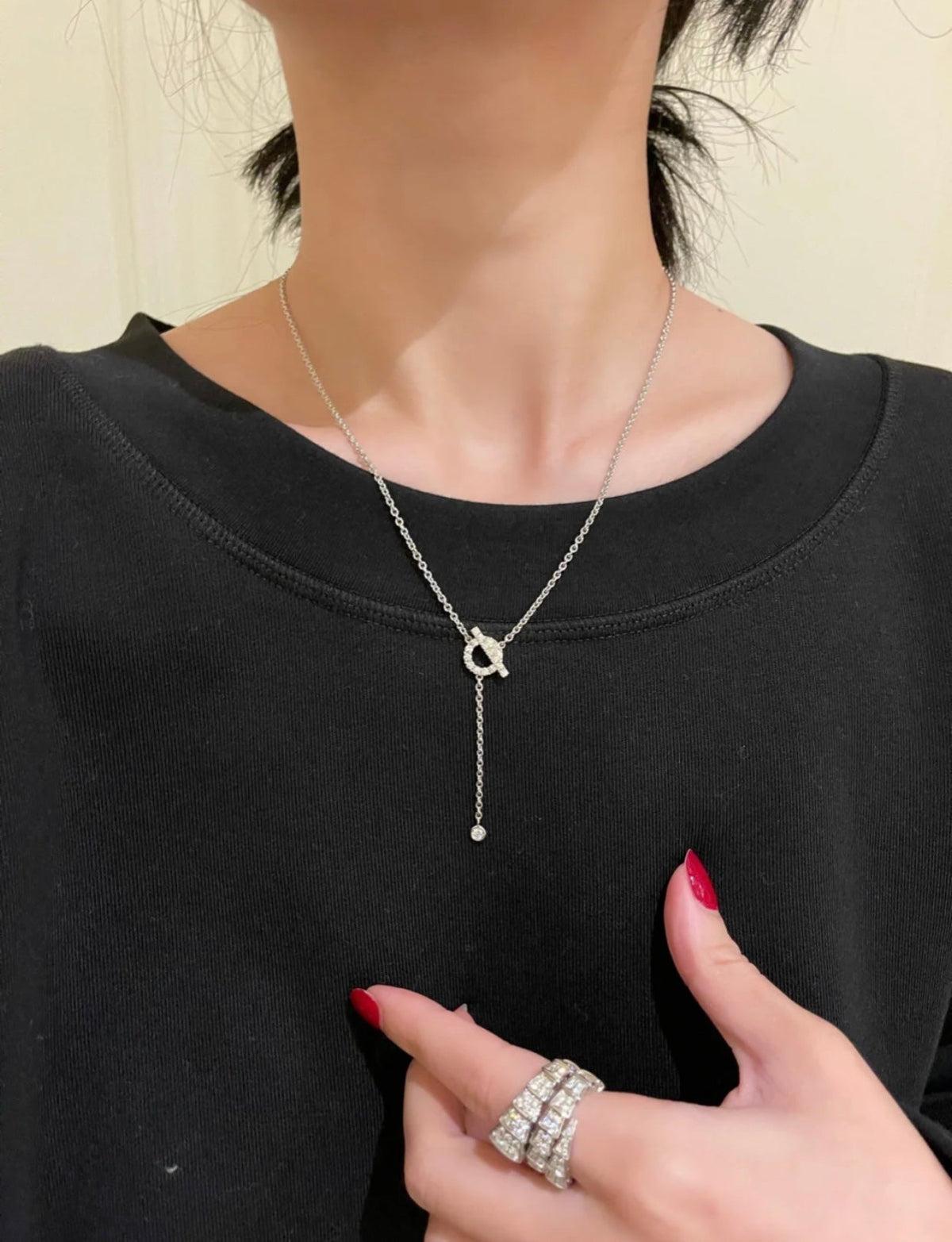 [Elowen jewelsry ]FINESSE SILVER DIAMOND NECKLACE
