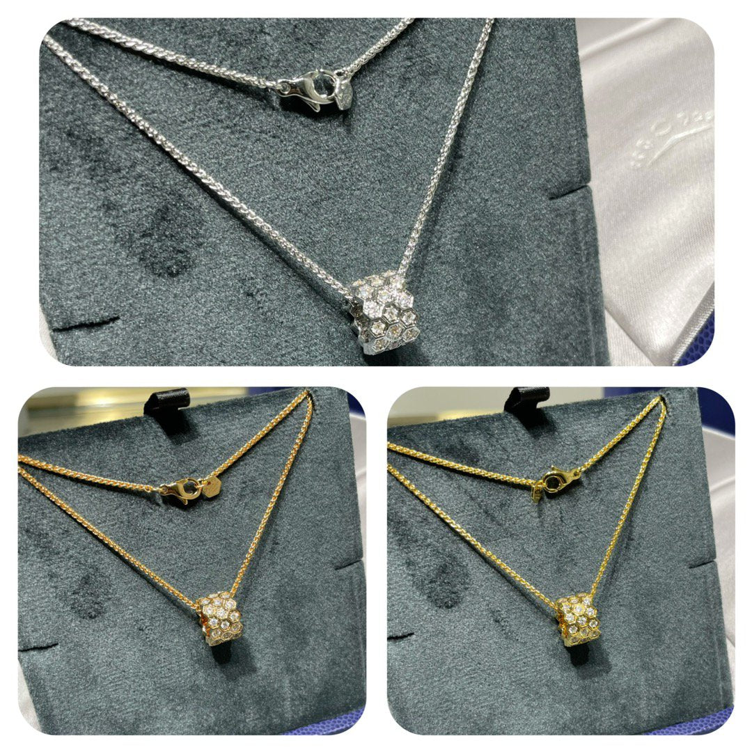 [Elowen Schmuck] BEE LOVE MIT DIAMANTEN BESETZTE 3-REIHIGE HALSKETTE