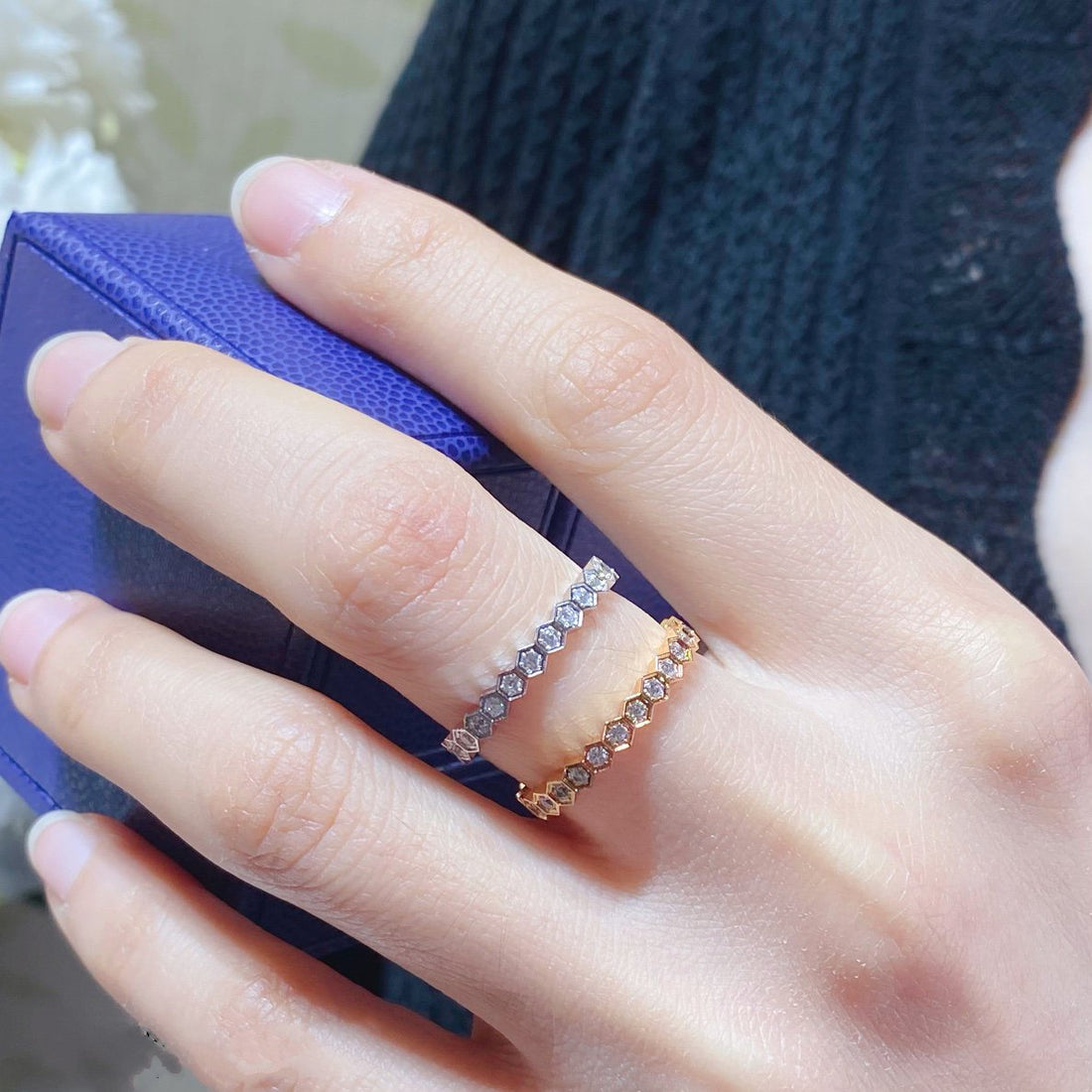 [Elowen jewelsry ]BEE LOVE DIAMOND PAVED SMALL RING
