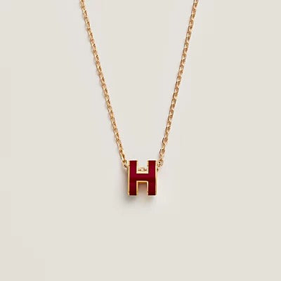 [Elowen Schmuck]HM CLIC ROT EMAILLE HALSKETTE GOLD