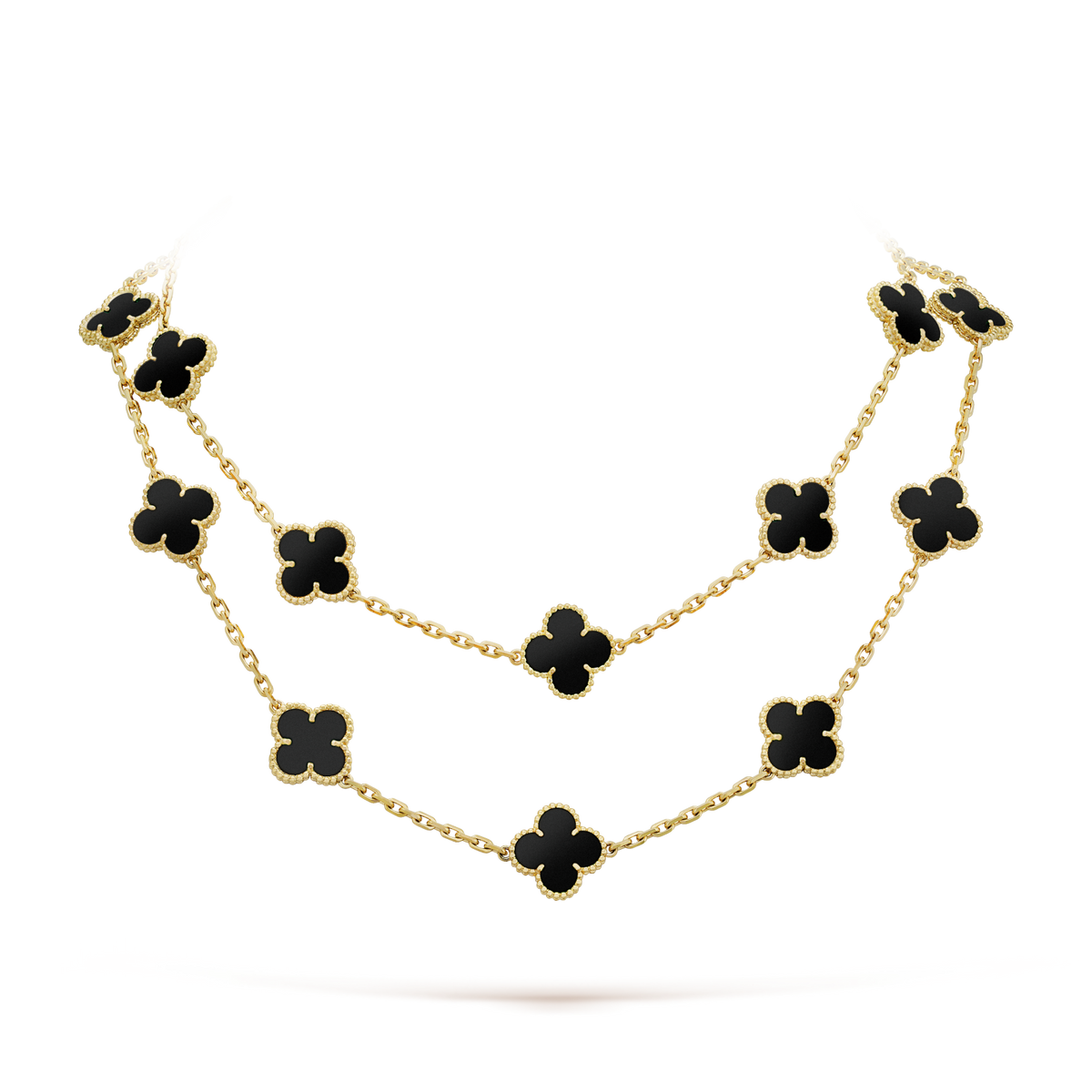 [Elowen jewelsry ]CLOVER 20 MOTIFS ONYX NECKLACE