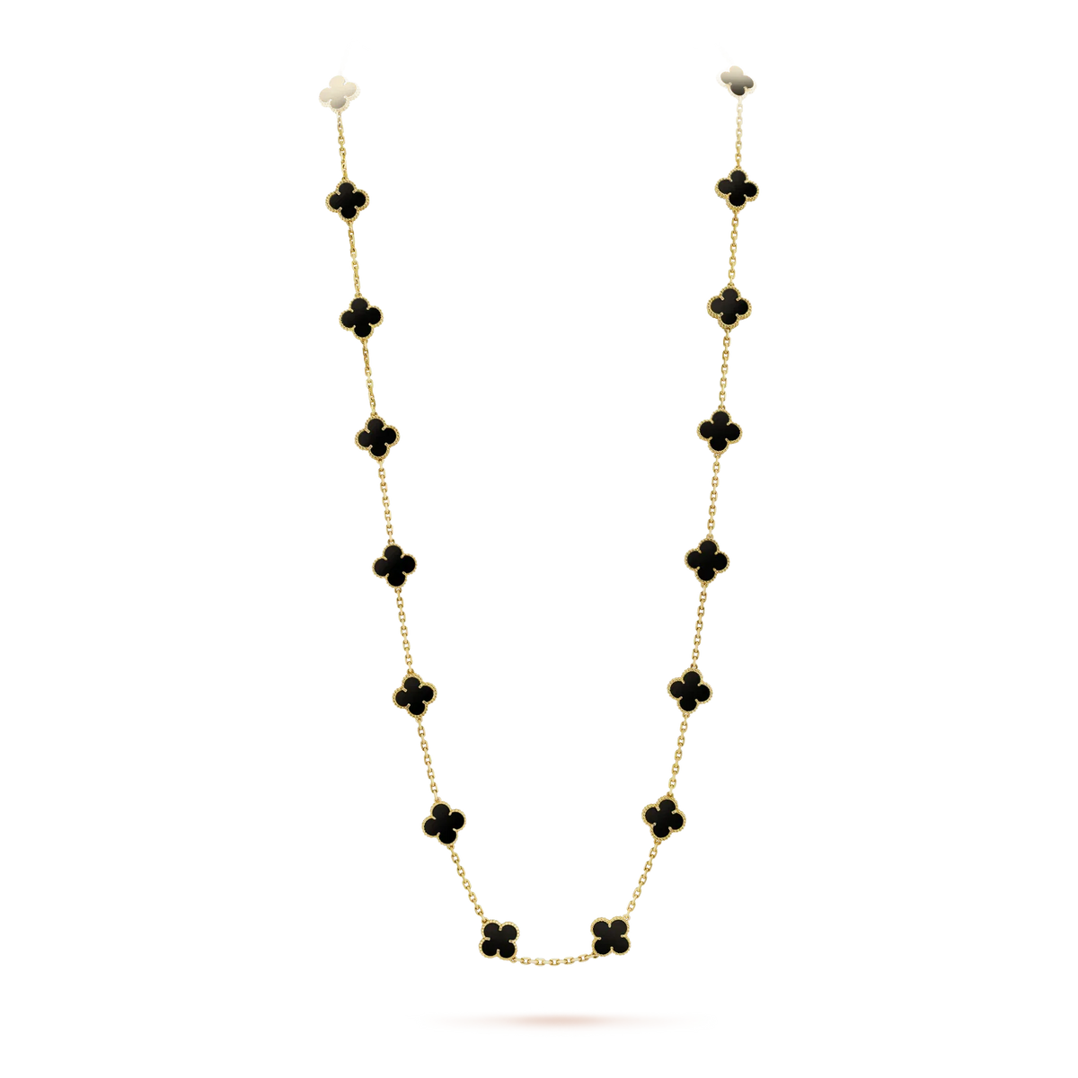 [Elowen jewelsry ]CLOVER 20 MOTIFS ONYX NECKLACE