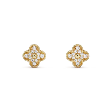 [Elowen jewelsry ]CLOVER MEDIUM 1 MOTIFS FUll DIAMOND EARRINGS