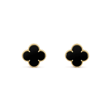[Elowen jewelsry ]CLOVER MEDIUM 1 MOTIFS  ONYX STUD EARRINGS