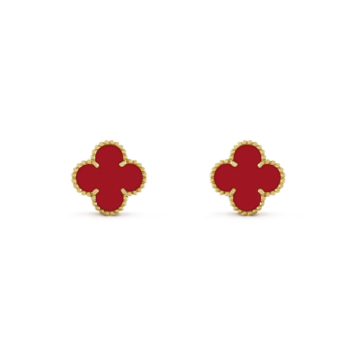 [Elowen jewelsry ]CLOVER MINI 9.5MM CARNELIAN EARRINGS