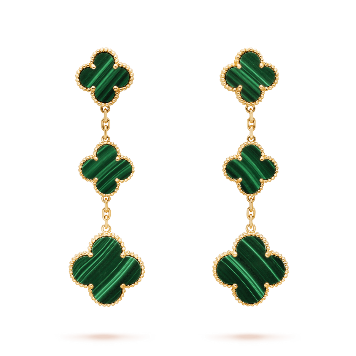 [Elowen Schmuck] KLEEBLATT MALACHIT 3 MOTIVE GOLD
