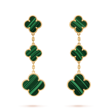 [Elowen Schmuck] KLEEBLATT MALACHIT 3 MOTIVE GOLD