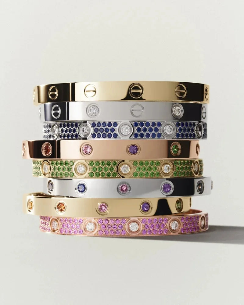 [Elowen jewelsry]KLASSISCHES 6,1 MM LOVE-ARMBAND 10-DIAMANTEN FULL PAVÉ