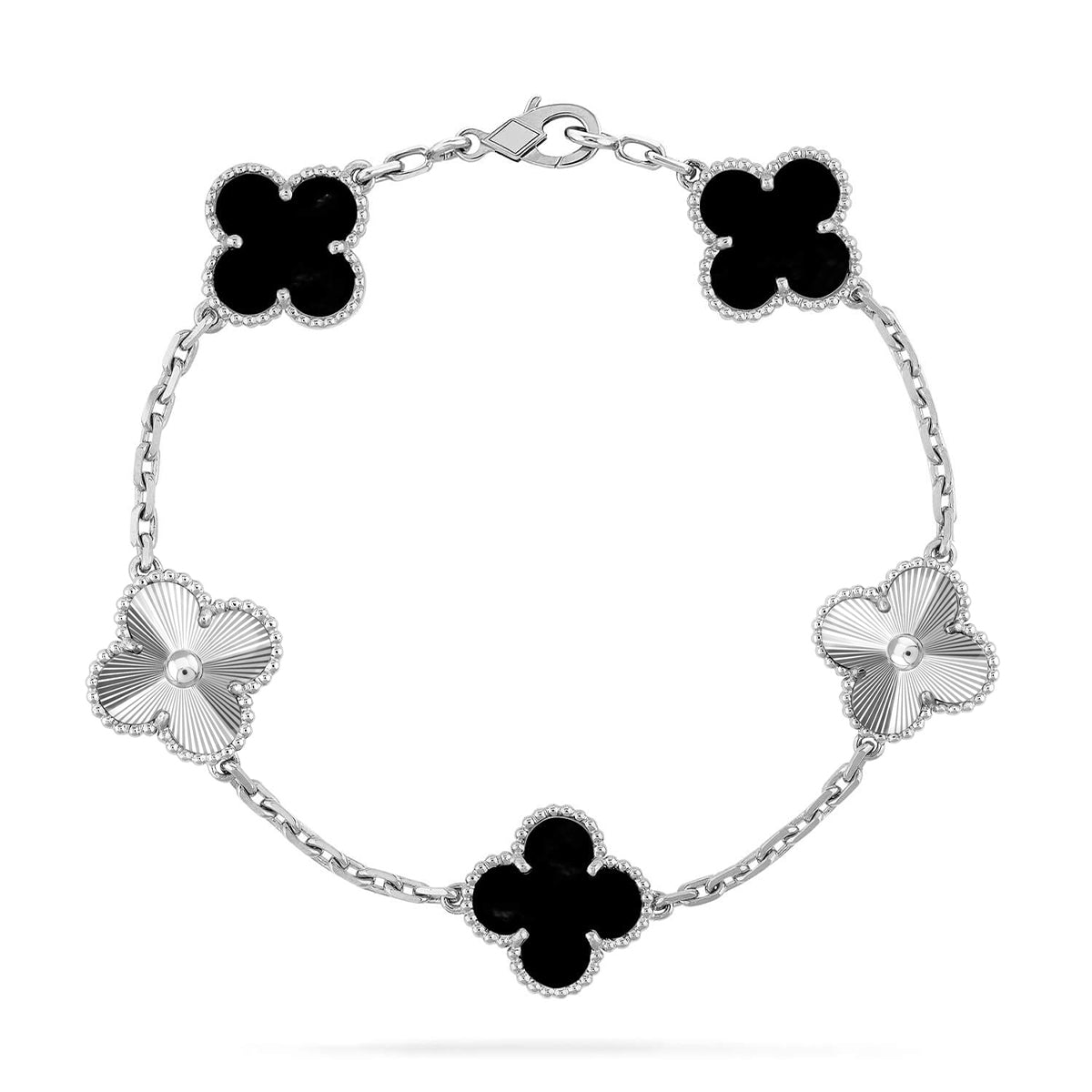 [Elowen Schmuck] CLOVER 5-MOTIV ONYX ARMBAND KOLLEKTION