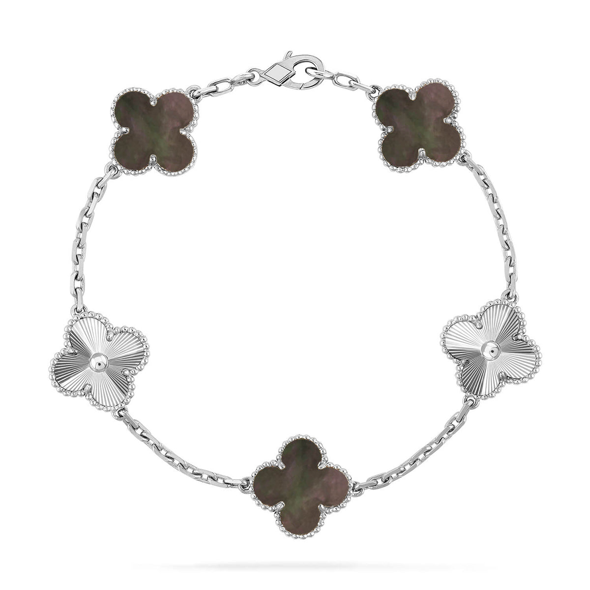 [Elowen jewelry] クローバー 5モチーフ グレーマザーオブパール ブレスレットコレクション