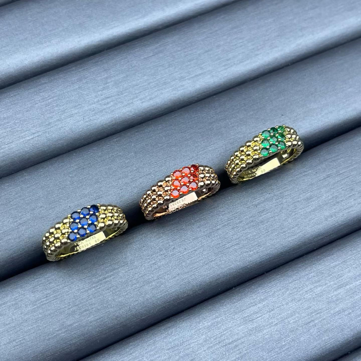 [Elowen jewelsry]NARROW BEADED RING WITH DIAMONDS
